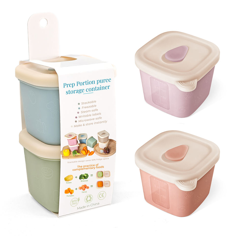Baby Food Storage & Meal Prep Container Set | Portion, Freeze & Feed in One System | BPA Free Silicone Baby Feeding Solution