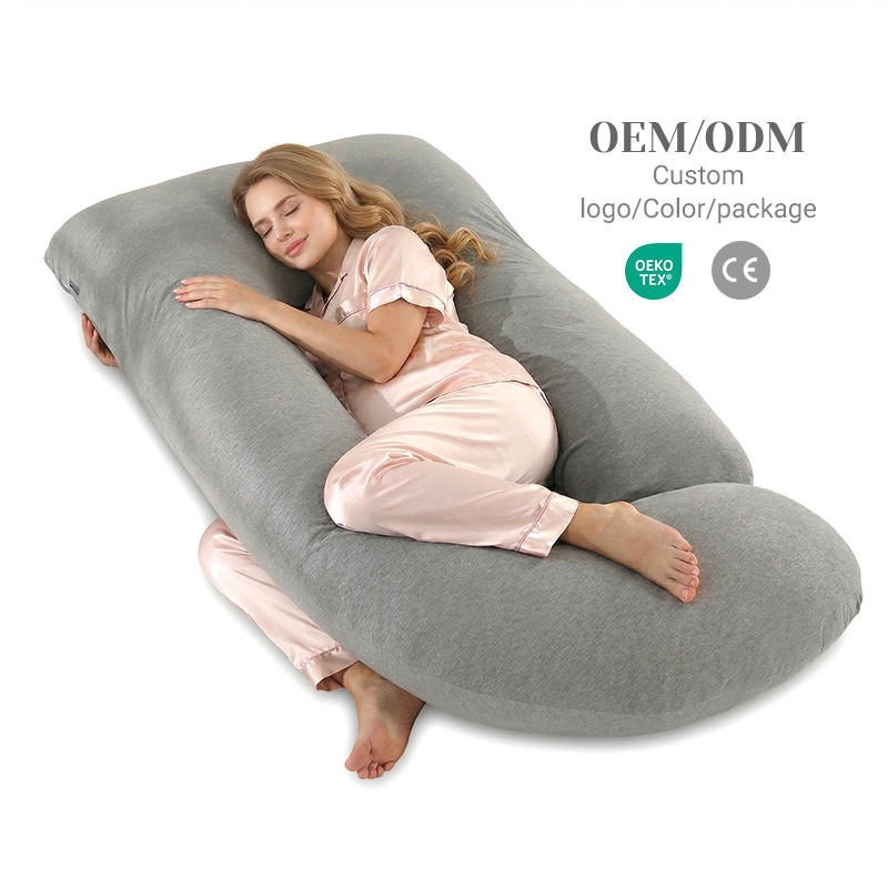 Verified Hollow Fiber Filling Washable Cover Multi-position comfort Maternity Side Pillow for Side Sleeping & Nursing