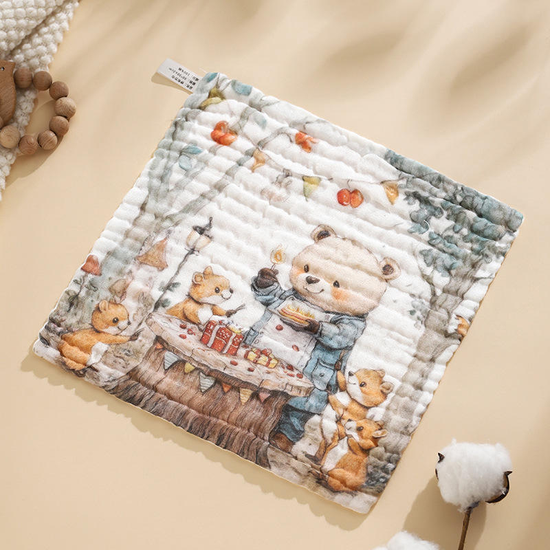 Quick-dry Muslin Baby Towels Washcloths for Burp Face Cloths 100% Cotton Soft 6 Layers Washcloths Newborn Baby Towel
