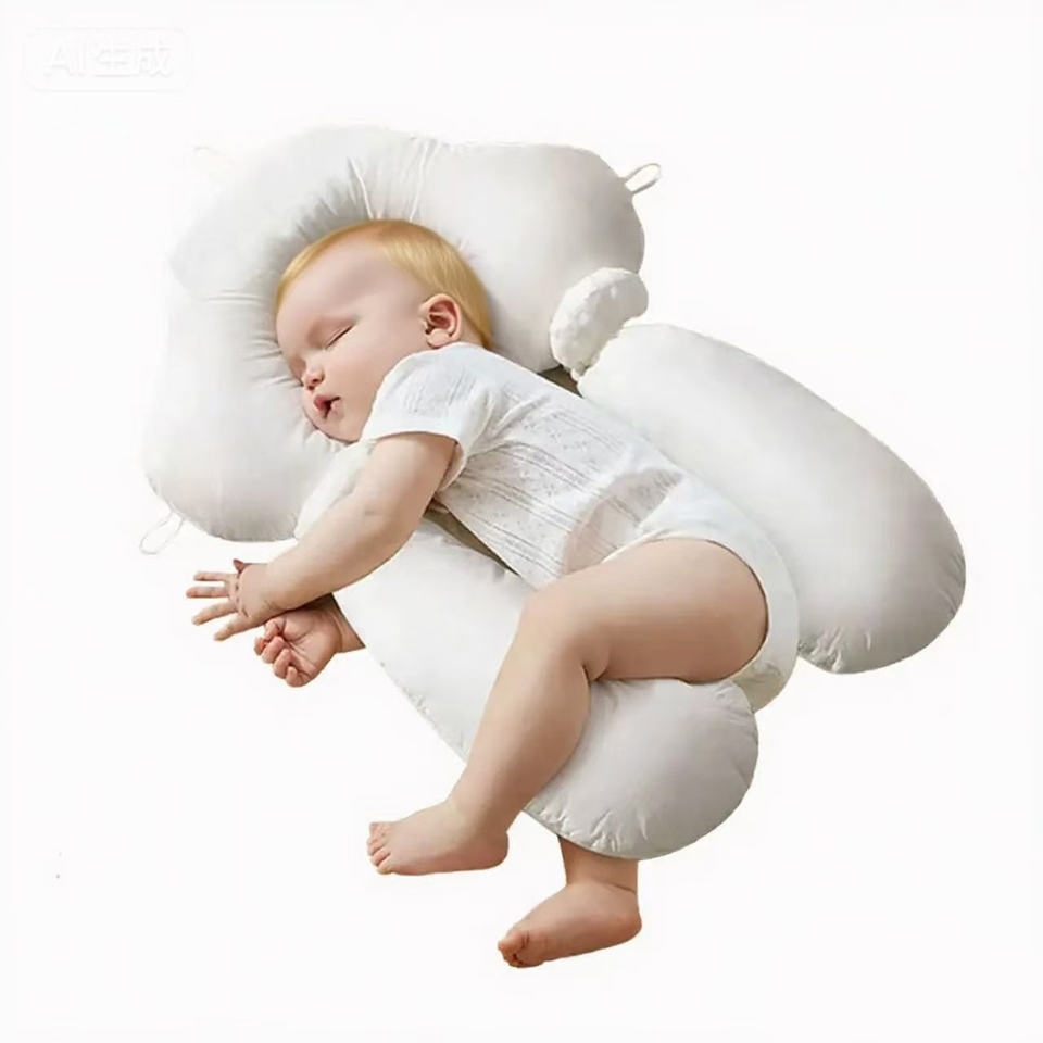 Soft Baby Pillow Eco-friendly Polyester Removable Cover Knitted Cotton Filled Soothing Kids Throw Pillow Sleeping