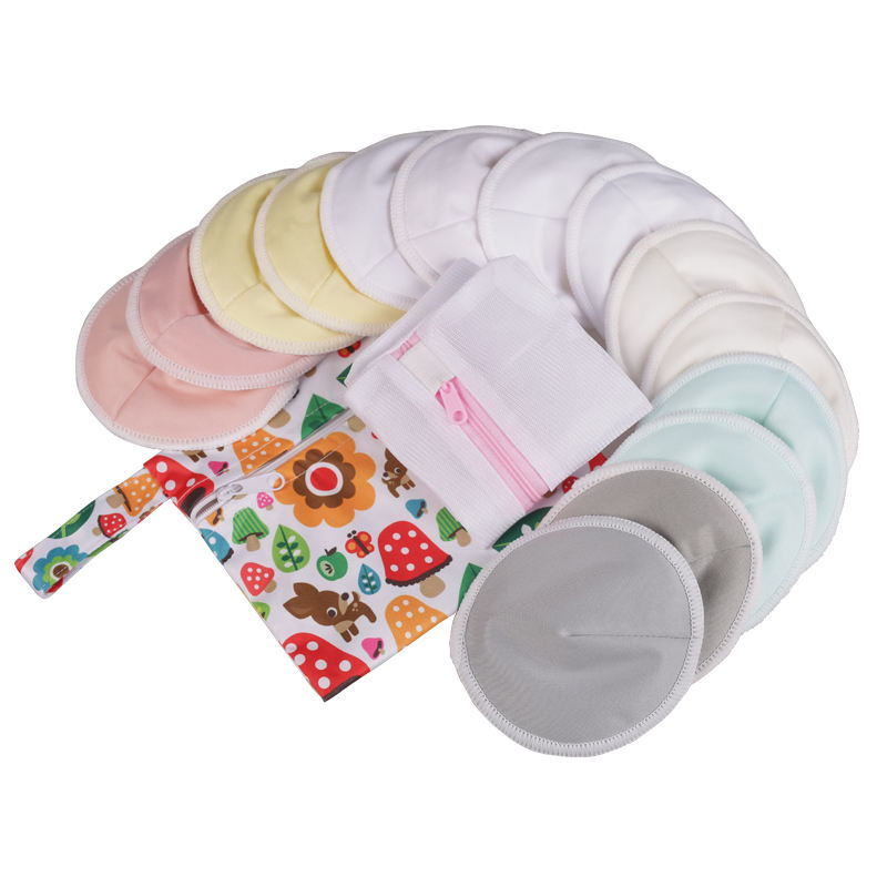 Wholesale Organic Reusable Bamboo Nursing Breast Pads Washable Breastfeeding Pads Ultra Soft Waterproof Features for Maternity