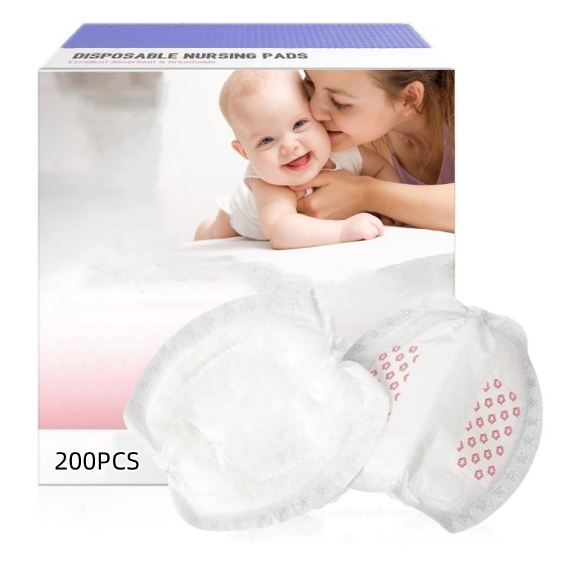 Postpartum Essentials 200 Counts Disposable Nursing Pads Breast Pads for Breastfeeding Mom Ultra Soft Leakproof Design