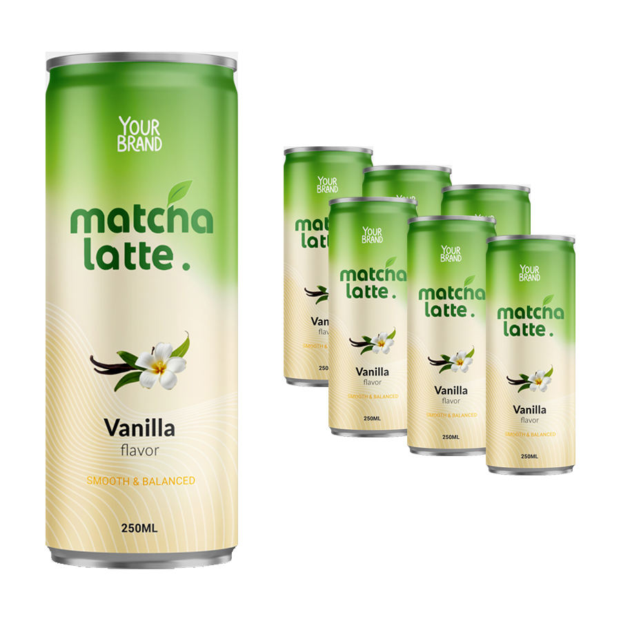 330mL Canned Matcha Latte Drink Vietnam Beverage Manufacturer Private Label OEM/ODM BRC ISO/HACCP Certified Chill Serving Free