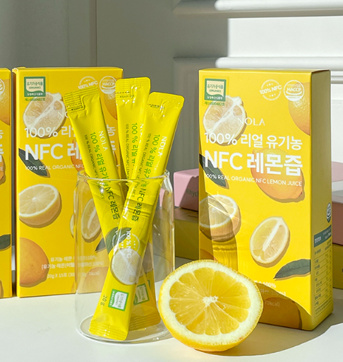 100% Organic Lemon Juice Sour Taste 15pcs Sachet Pack NOLA Brand Healthy Beverage for Detox & Skin Health Mixed with Water