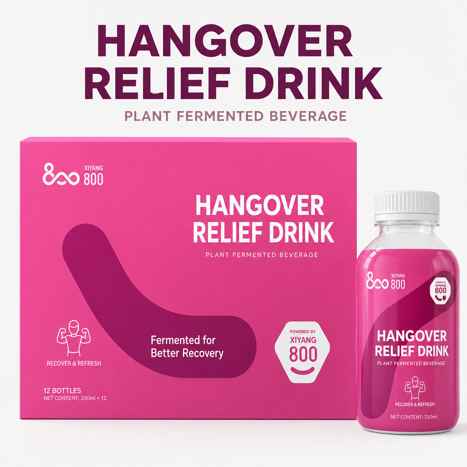 Plant Fermented Hangover Beverage - Natural Enzyme Drink for Liver Detox, Hangover Relief & Alcohol Recovery, Ready to Drink