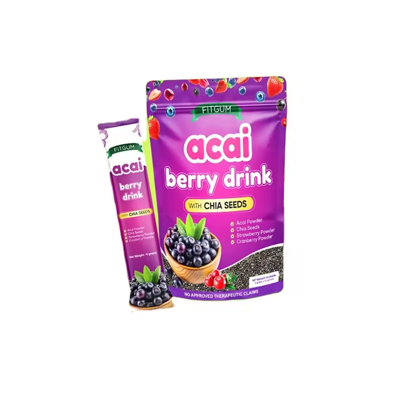 Wholesale Acai Berry Drink With Chia Seeds Strawberry Cherry Elderberry Raspberry Cranberry Acai Berry Beauty Drink