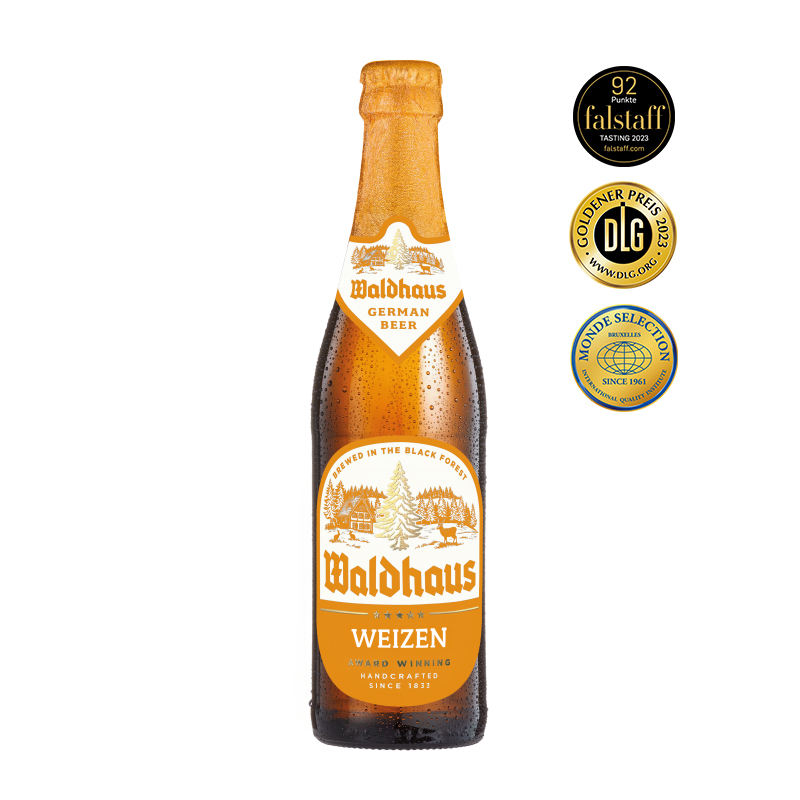 Waldhaus Weizen Germany's Award-Winning 330ml Craft Beer with Refreshing Fruity Flavor Brewed with Black Forest Spring Water