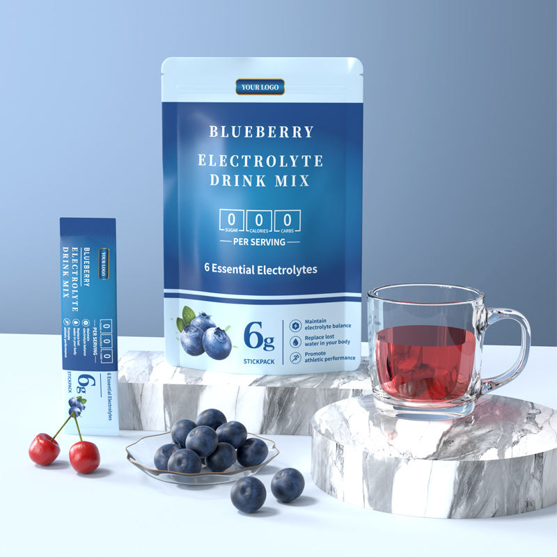 Blueberry Electrolyte Drink Powder| for Exercise Recovery,Rapid Hydration& Energy Supply | Sugar Free, 20 Stick Packs