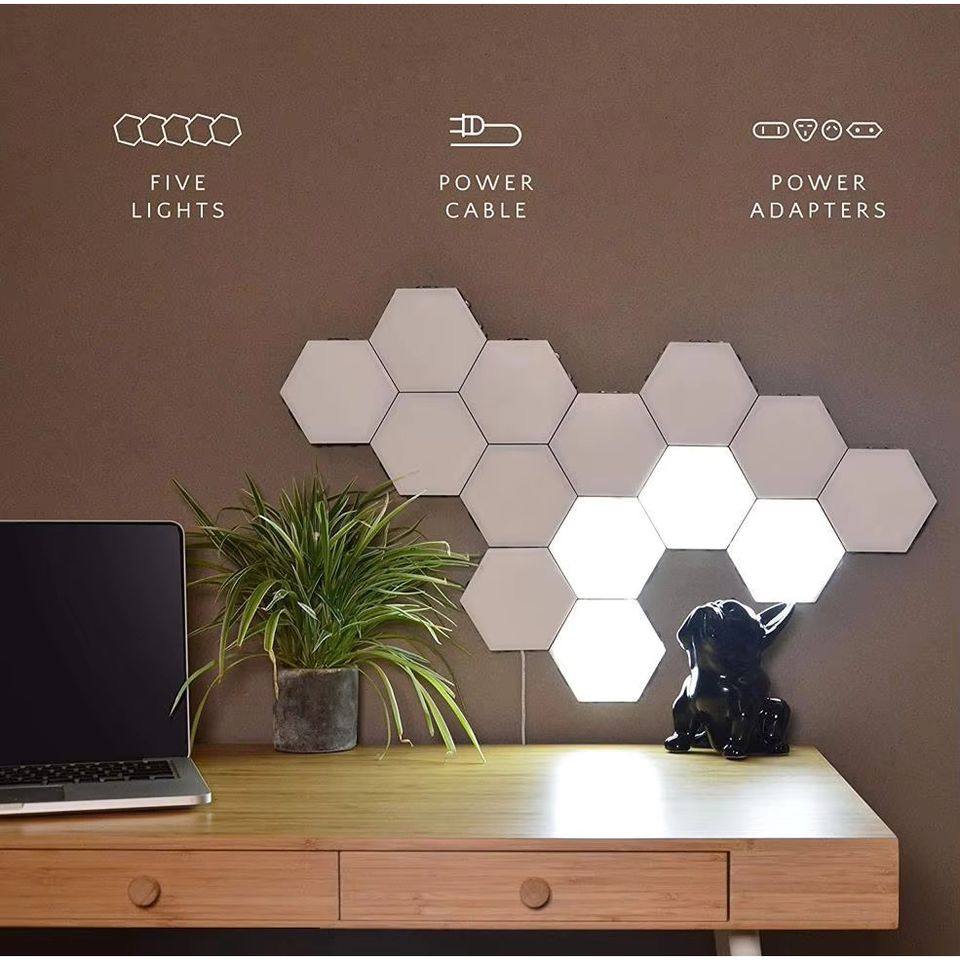 Smart Removable Wall Lamp Quantum Modular Touch Hexagon Geometry Splicing Hex Honeycomb White LED Night Light