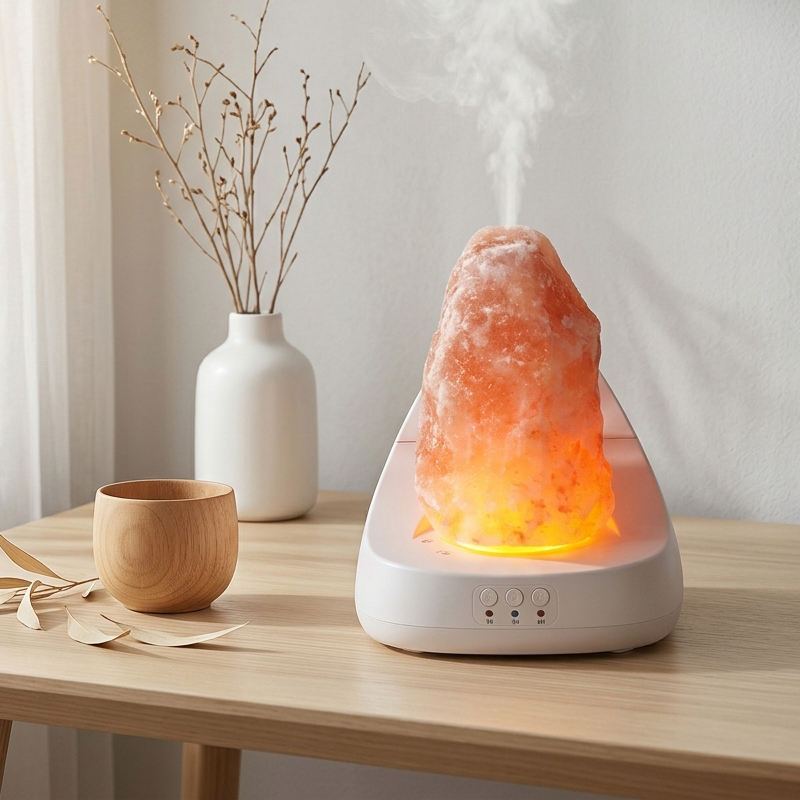 Himalayan Rose Salt Lamp USB Powered Eco-Friendly  LED Lighting Household Hotel Use Essential Oil Diffuser Humidifier