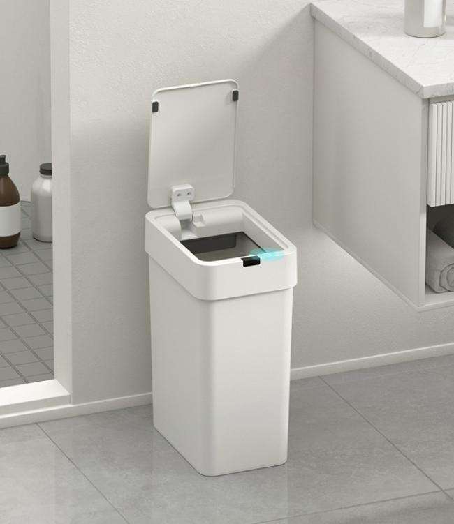 Intelligent Touch-Free Opening Diaper Plastic Waste Bin with Lid for Kitchen Bedroom Use Smart Sensor Garbage Smart Trash Can