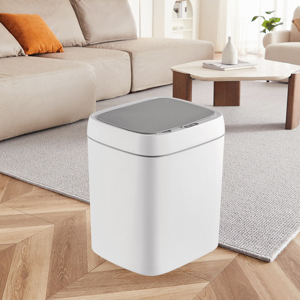 Hotel Office Bathroom Touchless 12L 14L Smart Automatic Motion Sensor PP Rubbish Bins Trash Can with Lid Electric Garbage Bin