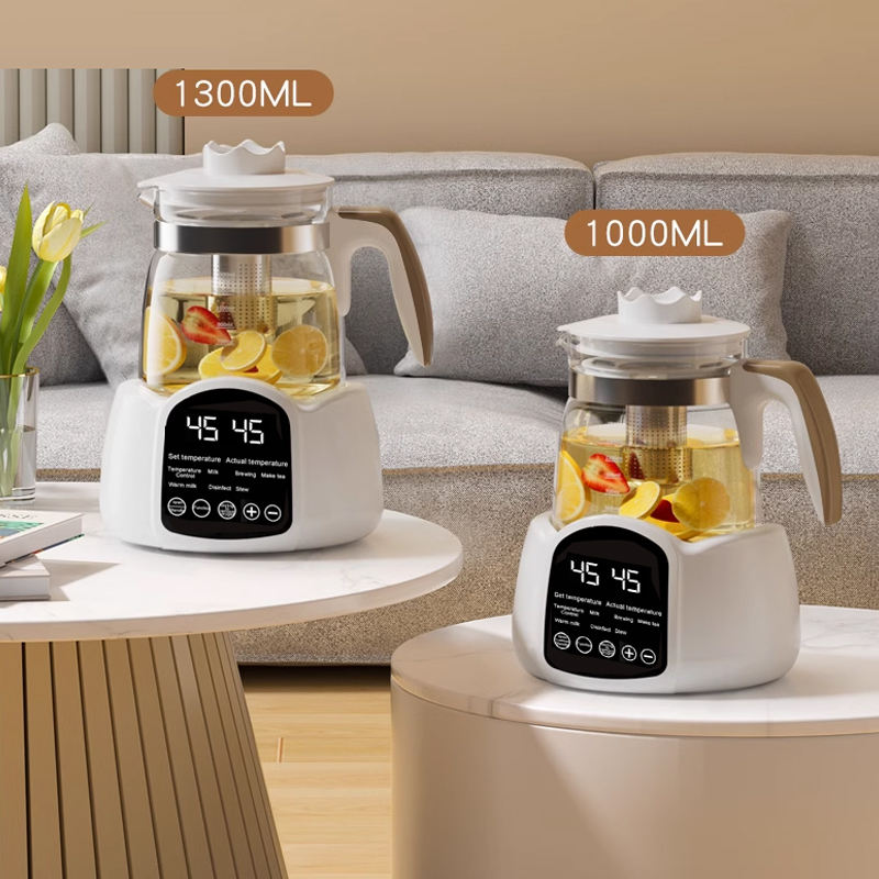 220V Electric Kettle Multifunctional Baby Milk Bottle Warmer & Hot Water Heater Glass Teapot for Tea & Coffee Rapid Heating