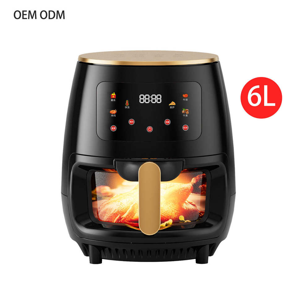 AF12 OEM ODM 4L 6L 2400W Popular Wholesale Kitchen Household Healthy Electric Digital Smart No Oil with Visual Window Air Fryer