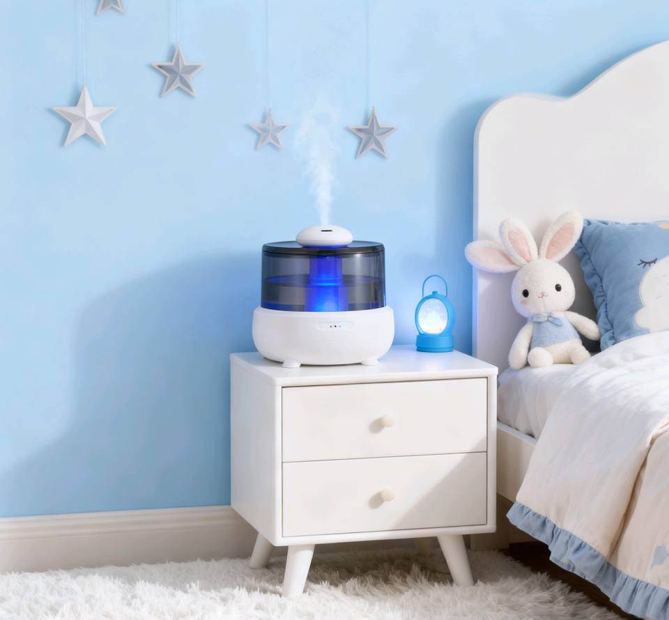 Night Light Desktop Portable Space Personal Diffuser LED Night Quiet Mist Humidifier Stylish Plastic Household Hotel Use 2L