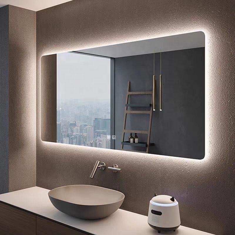 Led Bathroom Smart Touch Screen Mirror Silver Backlit Led Lighted Mirror Illuminated Bath Mirror
