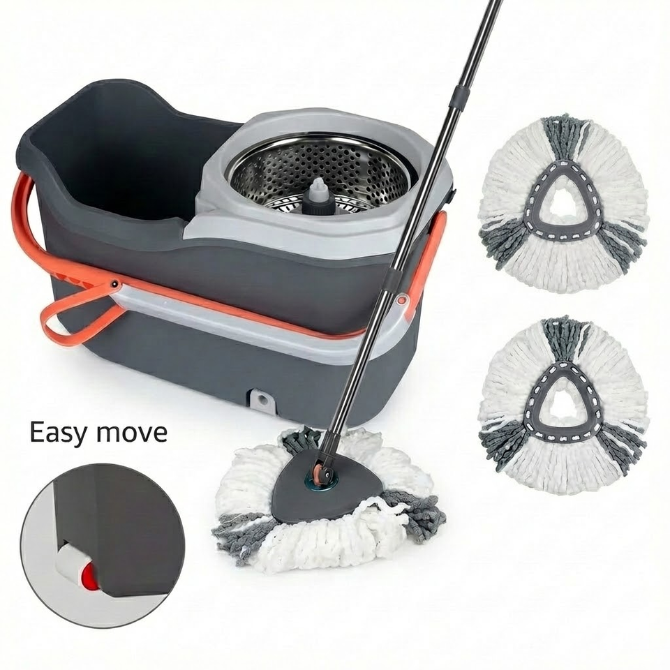 HOLAMOPA New Design Walkable 360 Rotating Mop With Foldable Handle Detachable Wringer Magic Bucket for Housework