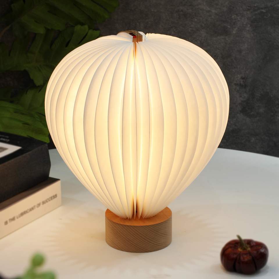 2025 Trending New Folding LED Table Balloon Lamp Hot Sale Wooden Reading Night Light Book Lights for Bedroom Business Day Gifts