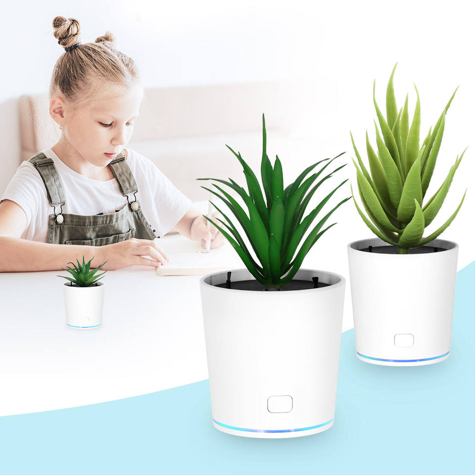 Small Personal Intelligent Smart Sensor Pot Plant Car Household Desktop Interchangeable Plant Air Purifier