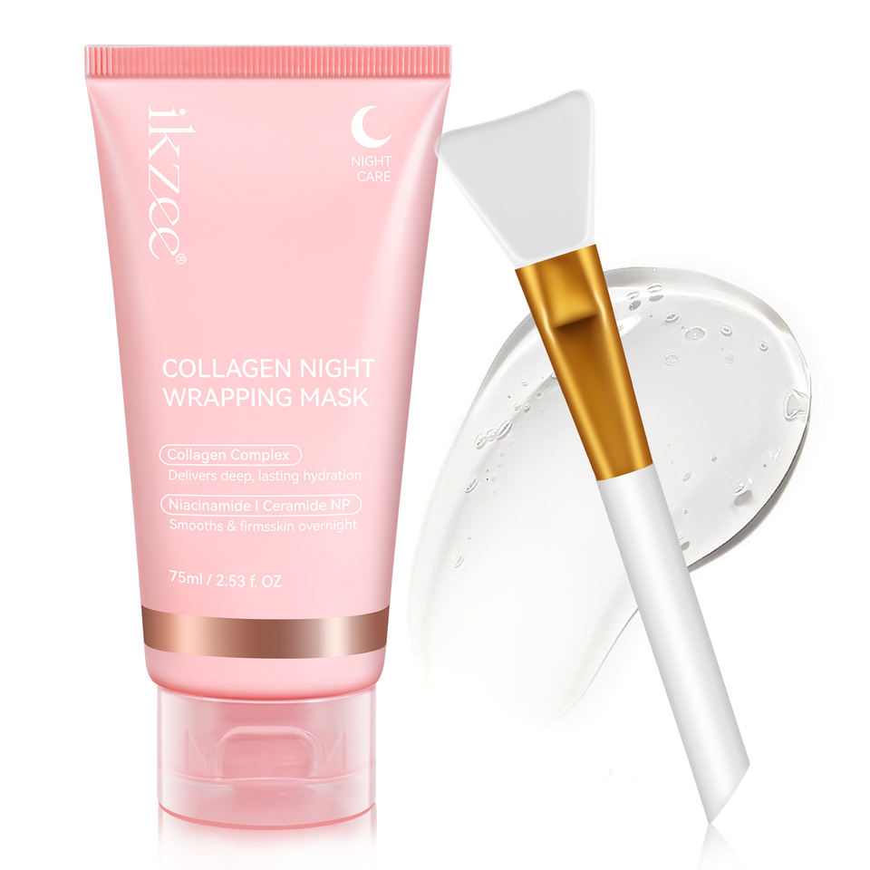 IKZEE 75ml Hydrolyzed Collagen Night Wrapping Mask Korean Skin Care Collagen Overnight Wrapping Peel Off Facial Mask