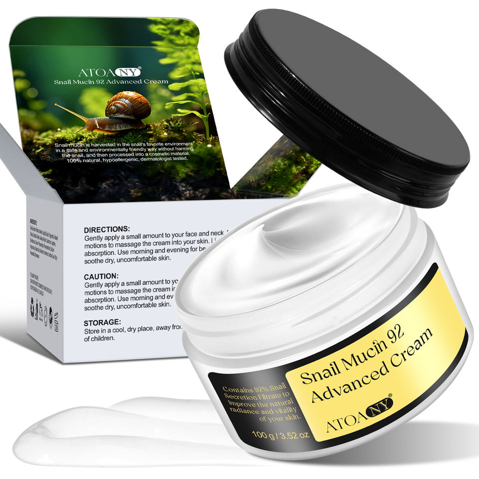 ATOANY Improve Dry Skin Acne Prone Sensitive Skin 100g Wholesale Snail Mucin Skin Care 92 Repair Cream Moisturizer Snail Mucin