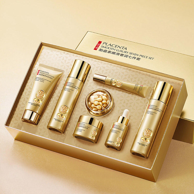 OEM VENZEN Private Label Natural Moisturizing Brightening Tender Smooth Placenta Element Gift Box Skin Care Set