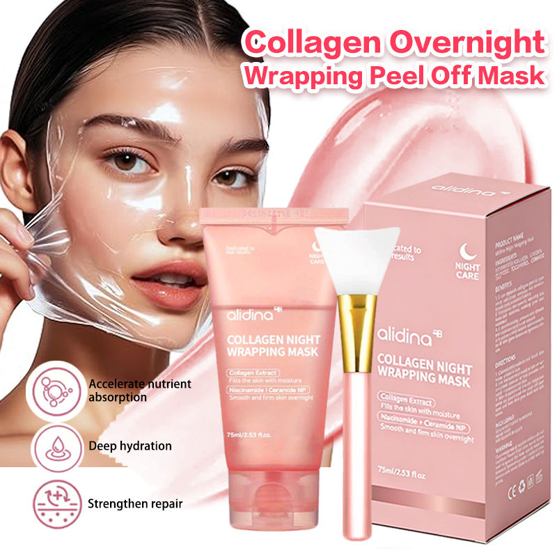 OEM/ODM Korean Deep Collagen Peel Mask Vegan Face Care Bio Pack Night Wrapping Anti-Wrinkle Lifting Dry Skin Overnight Women