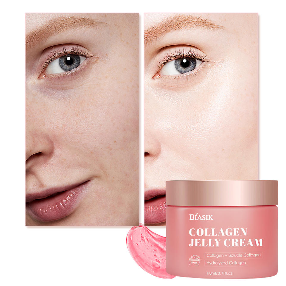 Hot Selling 110ml Soluble Collagen Jelly Cream Niacinamide Hydrolyzed for Skin Brightening Hydration 24h Glow Firmer Face Cream
