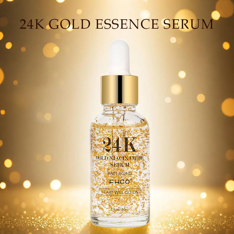 OEM ODM Anti-Aging Serum with 24K Gold and Niacinamide Brightening and Moisturizing Face Essence Private Label Skincare Product