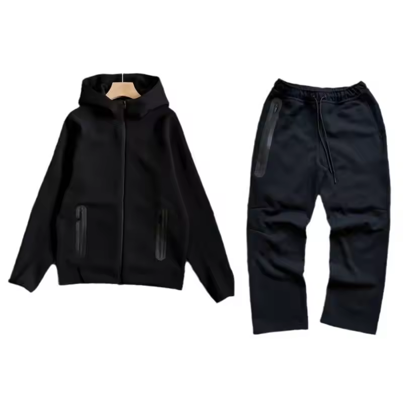 NOCTA Men's Gym Training Suit Tech Fleece Breathable Printed Zipper Hooded Knitted Tracksuit Polyester/Cotton Two Piece Set