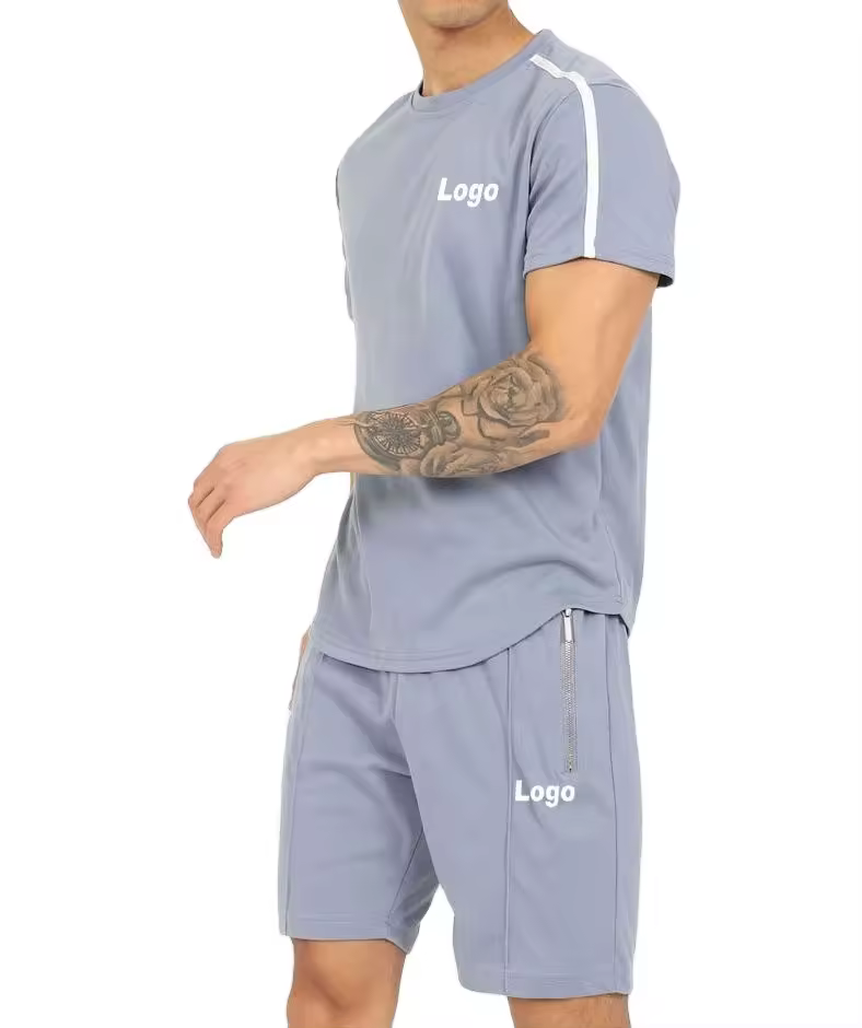 New Fashion Custom Men's T-Shirt and Shorts Set Wholesale Short Set for Summer Plus Size Cheap Price OEM with custom 2026