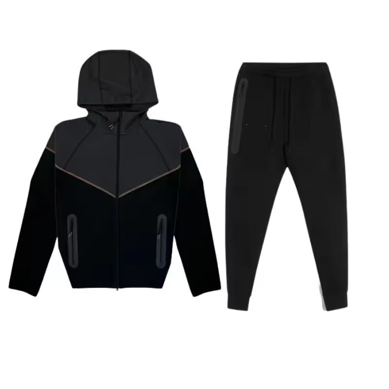 OEM Custom Tracksuit Knitted Breathable Hoodie and Pants Set For Men's Two Piece Sweatshirt Suit Comfortable Casual Wear