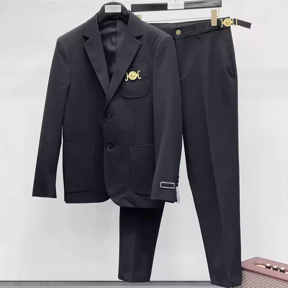High Quality Men's Casual Slim Fit Jacket and Two-Piece Pants Set Fashionable Outerwear