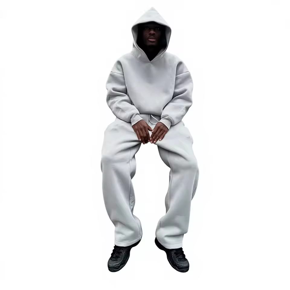 Cross-Border Autumn Men's Hooded High-Street Loose Fashion Casual Sweatshirt Tight-Waist Trousers Straight-Drop Sweatpants Set