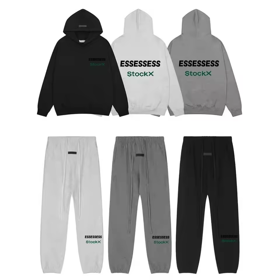 Men's Clothing Top Quality Streetwear Hoodie and Sweatpants Set Pullover Streetwear Tracksuits ESSENTIALS 1977 Hoodie for Men
