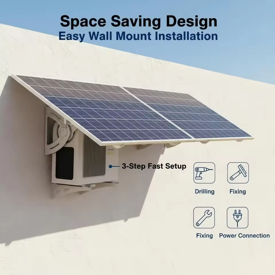 Commercial Solar Air Conditioner 2 HP Off-Grid 18000 BTU Split Wall Mounted Cooling Only 220V DC 3-Year Warranty