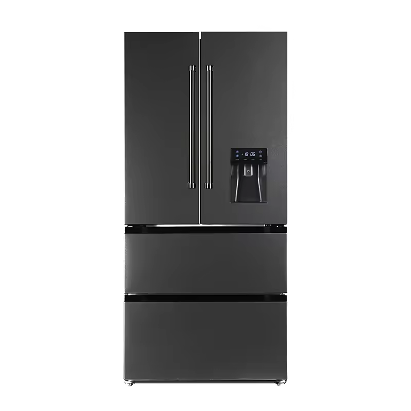 SONGPENG 4 Door Fridge Cross Door Refrigerator Big Capacity 575L Dark Grey Color Direct Cooling Frost-Free Inverter Compressor