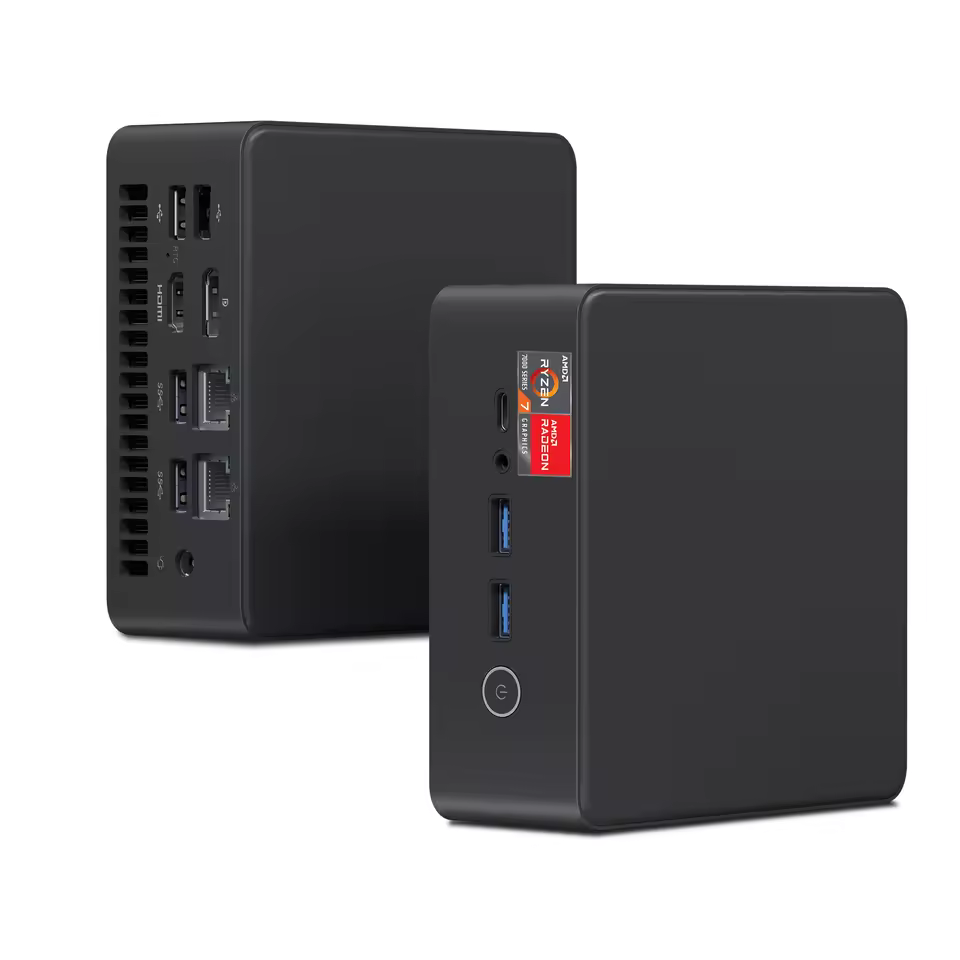 Wholesale Mini PC AMD Ryzen 7 6800H DDR5 Backlit LED Logo Gaming Office Desktop Computer Dual RJ45 Type-C Factory Price