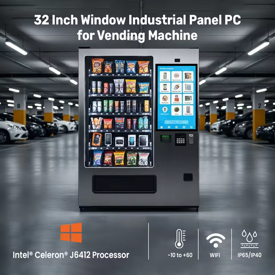 PCAP Multi-Touch 4K Industrial Grade Computer 32 Inch Window Panel PC Processor Intel Celeron J6412 Modern Slim Bezel Design