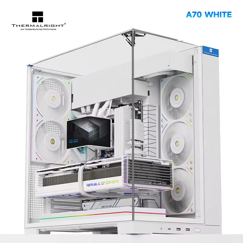 Thermalright A70WHITE ATX Full Tower Chassis Three-sided Panoramic Side Seaview Gaming Transparent Plastic Computer in Stock