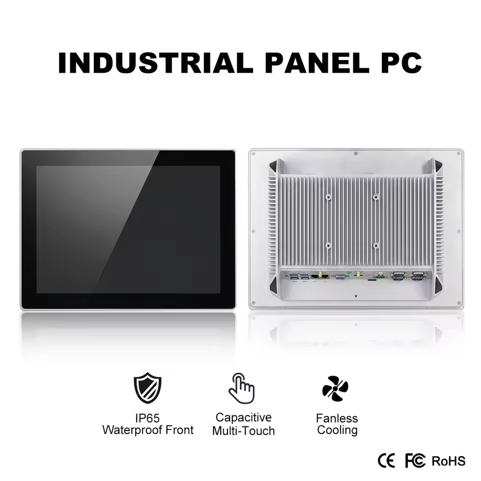 Gowin Brand 15.6 Inch Rugged Fanless Industrial PC 4COM RS232 RS485 9-36V Power Input Motherboard