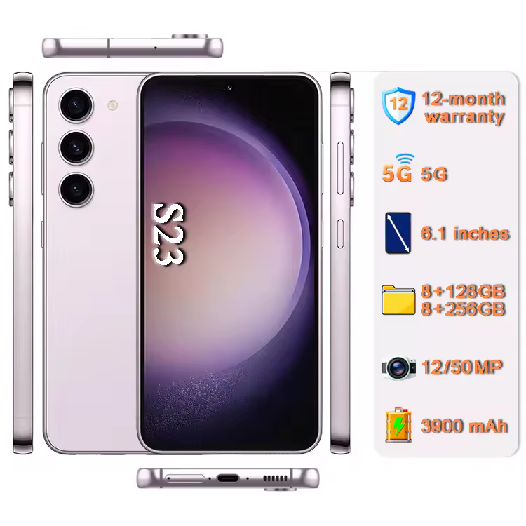 Unlocked 100% Original Mobile Phones S23 128GB/256GB [50MP Camera] Global Version 5G Smartphone SM-S23 5G A+ Quality