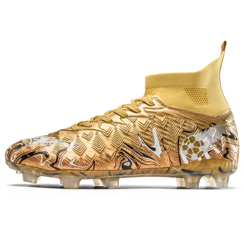 Adult Youth High Top Soccer Shoes TPU Long Stud Football Boots Big Size 34-46 Training Boots