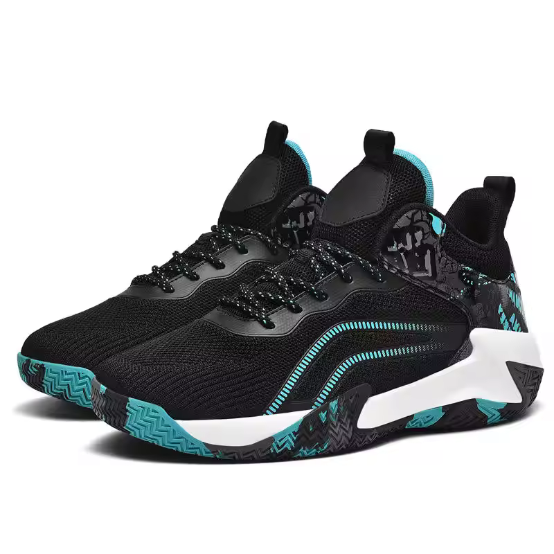 Men's Breathable Lace-up Fashion Trendy Running & Basketball Shoes with Mesh Upper Slip Resistant Summer Volleyball Shoes