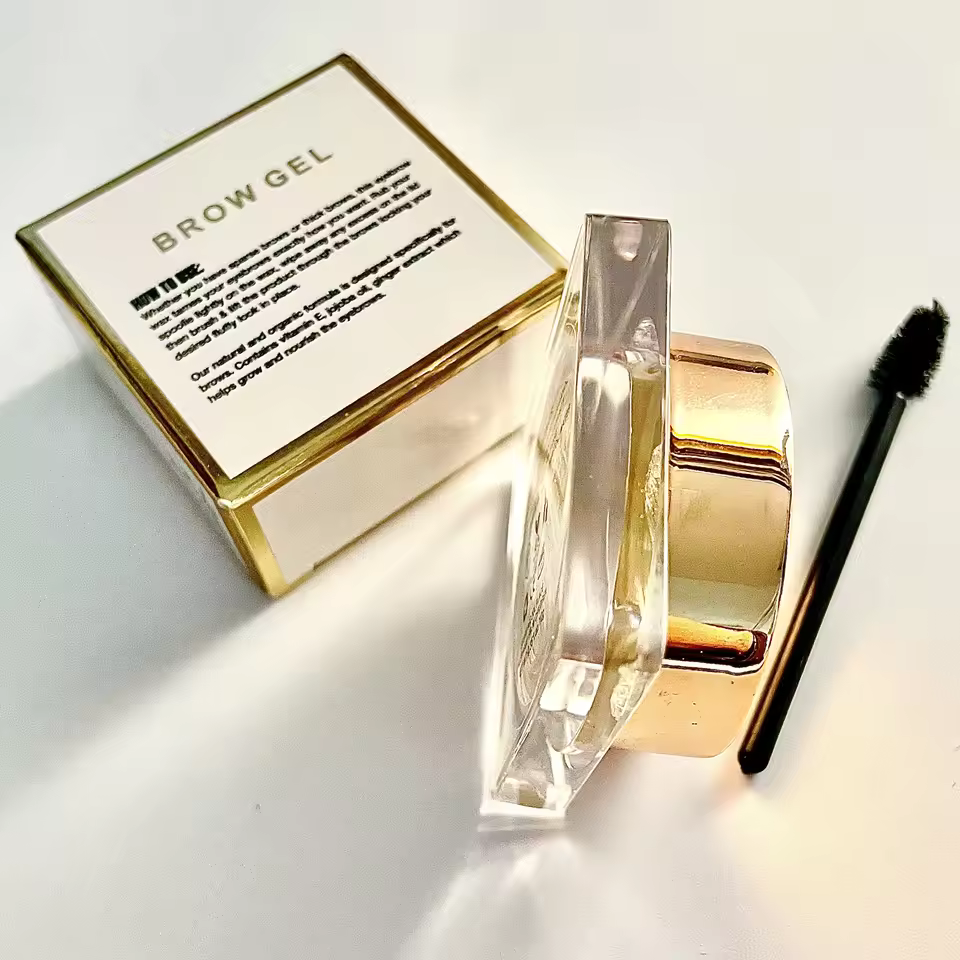 OEM Logo Waterproof Brow Styling Fixing Gel with Mineral Herbal Ingredients Color Tint Eyebrow Makeup Gel Brush Cosmetics Usage