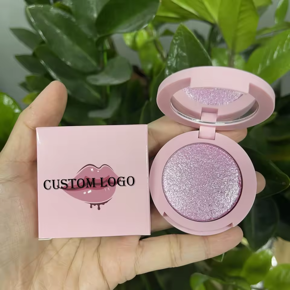 Custom Logo Private Label Vegan Makeup Glow Face Powder Highlighter Makeup Pigment Highlighter Palette