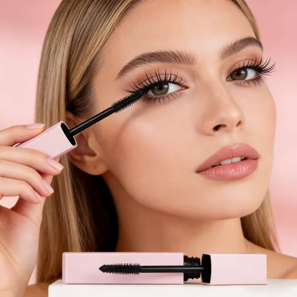 Private Label Waterproof Mascara Oil-Free Cream Makeup with Silicone Brushes Fiber Eyelash Cosmetics