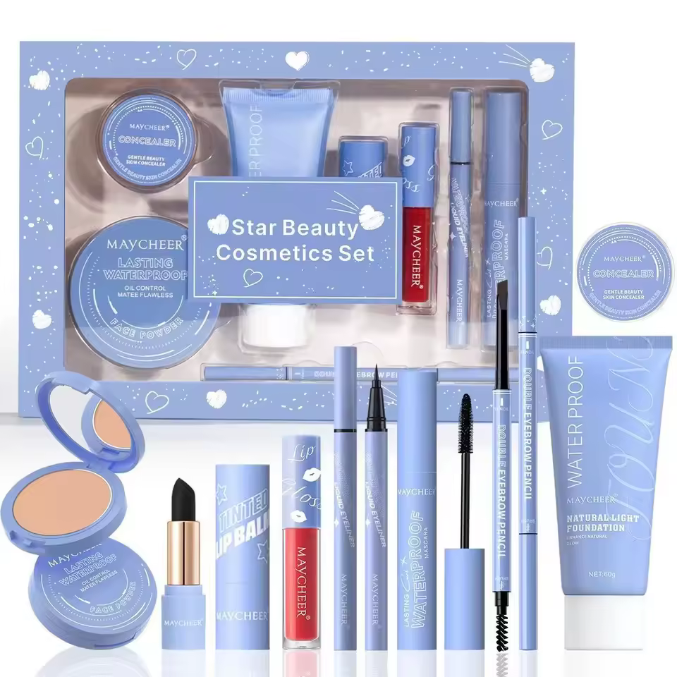 Hot Selling Beauty Cosmetic Kits Gift Box 8pcs Professional Long Lasting Face Make up Cosmetic Box for Woman