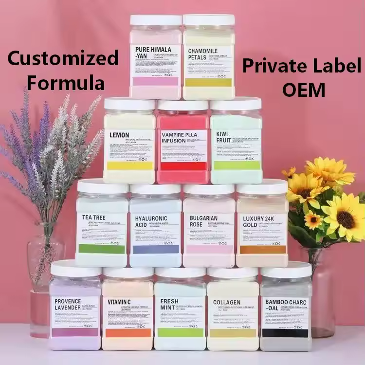 650g Custom Private Label OEM 35 Flavors Jelly Clay Facial Mask Korean Skin Care Peel Off Powder Natural Jelly Face Mask Powder