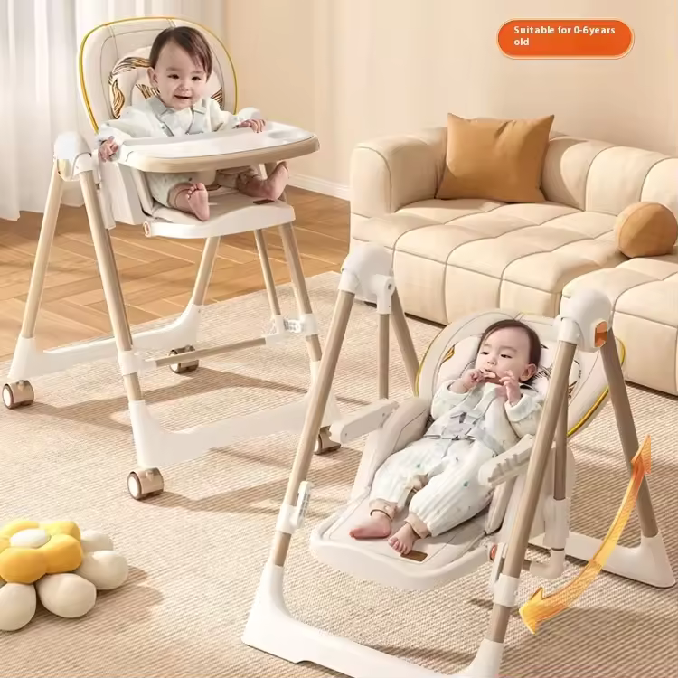 Multi-Functional 2 1 Modern Safety Portable Baby Rocking Swing Chair Foldable Lightweight Plastic Seat Children's Eating Chair